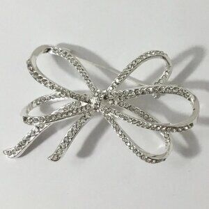 Designer Rhinestone Bow Ribbon Pin/Brooch | Anne Klein